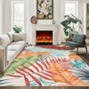 Area Rug Machine Washable Low Pile Non Slip Rugs Palm Tree Leaf Area Rug Foldable Stain Resistant Indoor Carpet for Living Room Bedroom Dining Room - 2 of 4