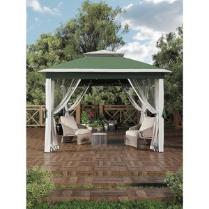11'x11 Pop-Up Gazebo, Instant Outdoor Canopy Tent with Mosquito Nettings, Durable Steel Frame, for Patio, Garden, Courtyard - 1 of 4