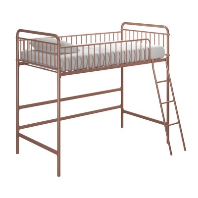 Twin Kaila Metal Loft Bed Rose Gold - Room & Joy