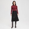 Women's Faux Leather Fit & Flare Midi A-Line Skirt - A New Day™ Black - 4 of 4