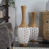 Olivia & May 40'' x 13'' Tall Seagrass Woven Floor Vase White: Bohemian Style, Amphora Shape, Spot Clean - 2 of 4
