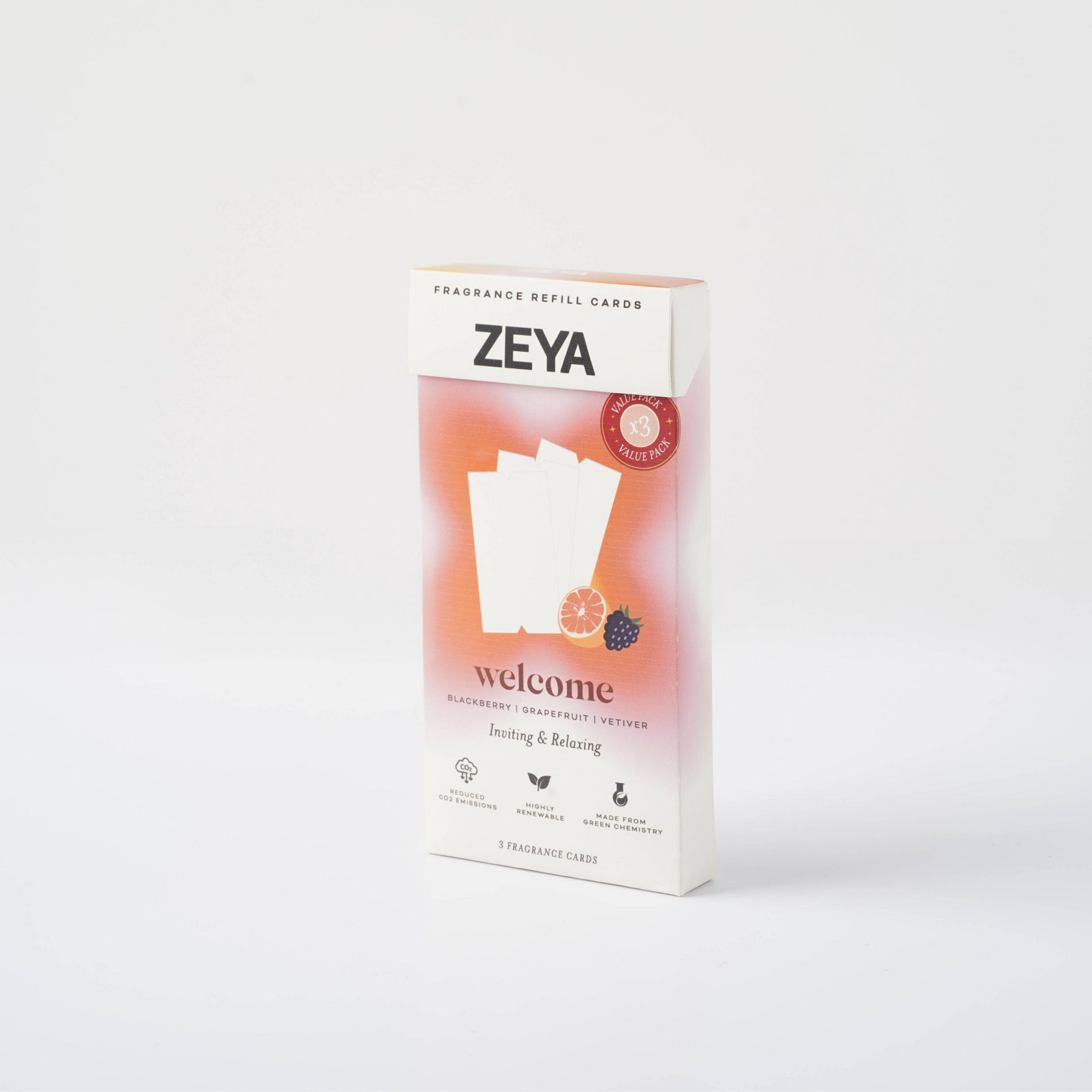 ZEYA Fragrance Card Refill Value Pack - Welcome - 3ct