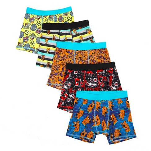 Scooby Doo Classic Cartoon Characters Boys Underwear 5pk Boxer Briefs Set-  Size 14