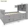 KWPZQEB Twin Size Bed Frame, Wooden Captain Platform Bed with Bookcases & 4 Drawers, Wooden Slats Support, No Box Spring Needed - 4 of 4