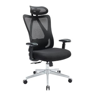 ALEXOUN High Back Comfortable Mesh Office Chair with Adjustable Height and Waitrest,Gas Lift,4 Inch Thickness Cushion for Home,Office,Black - 1 of 4