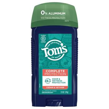 Tom's of Maine Complete Protection Deodorant - Cedar & Vetiver - 2.6oz - Trial Size