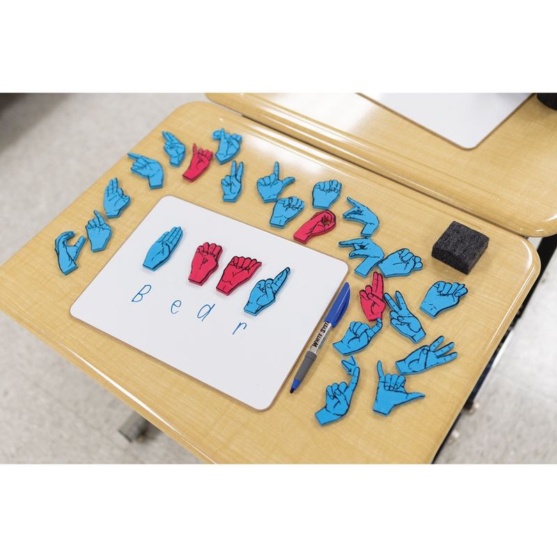WonderFoam Magnetic Sign Language Letters, Red & Blue Colors, Assorted Sizes, 26 Pieces Per Pack, 2 Packs, 3 of 5