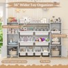 Tangkula 56" Large Toy Storage Organizer 4-Tier Kids Cubby Shelf with 8 Removable Bins and Bookshelf - 4 of 4