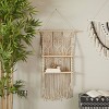 49"x25" Cotton Macrame Handmade 2 Shelves Wall White - Novogratz: Bohemian Bathroom Storage, Indoor Decor - image 2 of 4