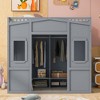 Twin Size House Loft Bed with Ladder and Wardrobe - 2 of 4