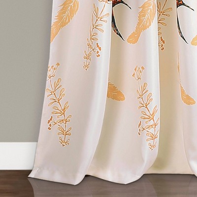 Bird Breeze Blue Polyester Blackout Curtain Pair