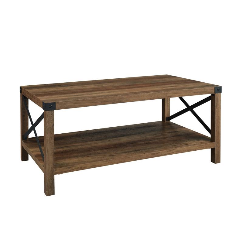 Sophie Rustic Industrial X Frame Coffee Table - Saracina Home, 1 of 17
