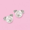 Ross-Simons 8-8.5mm Cultured Pearl Dog Earrings With Diamond Accents in Sterling Silver - 3 of 4