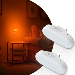 YANSUN 2-Pack 0.7W Plug-In Night Lights, White Housing, RGB with Frosted Shade, Pure Light-Control, High Brightness - 1 of 1