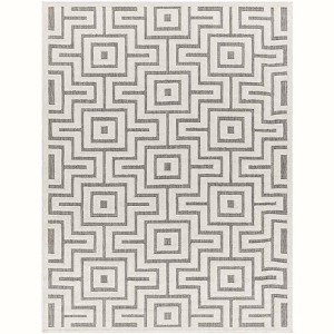 Mark & Day Chanute 7'10"x10' Rectangle Woven Indoor and Outdoor Area Rugs Ivory/Light Brown: Geometric, Stain-Resistant, Modern Decor - 1 of 4
