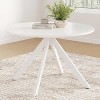 Lirago Mid Century Dining Table 47in Round Wood Top X Frame Metal Rustic Vintage 4-6 Person Waterproof Scratch Resistant Durable Easy Assembly - 3 of 4