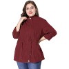 Agnes Orinda Women's Plus Size Winter Zipper Drawstring Waist Long Sleeve with Pockets Fashion Jackets - 3 of 4