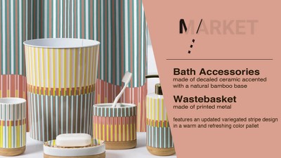 Multicolor Striped Polyester Shower Curtain