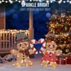 Angel Sar Set of 2 Lighted Gingerbread Man Decorations, Pre-lit Christmas Decor with Candy Cane and 80 Warm White LEDs, Outdoor Indoor Holiday Display - 2 of 4