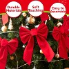 Joyfy 12 Pack Christmas Red Velvet Bows, 13"x9" Decorative Christmas Bows Gift Wrapping Accessory for Wreath Garland Tree Decor Holiday Decorations - 3 of 4