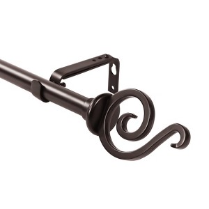 Urbanest Classic Forged Iron French Scroll Window Drapery Rod Set - 1 of 4