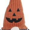 Lomsoe 8.3x4.7x23.5" Fabric Sitting Gnome with Orange Knit Hat, for Halloween Decor - 2 of 4