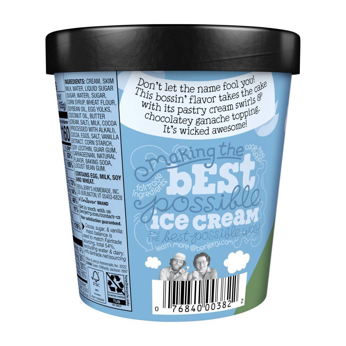 Ben & Jerry's Topped Bossin' Cream Pie Frozen Ice Cream - 1 Pint - thumbnail 3