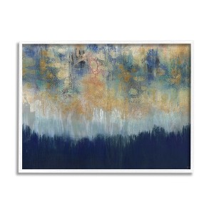 Stupell Industries Abstract Gold Blue Textured Surface Painting Framed Giclee Art - 1 of 4