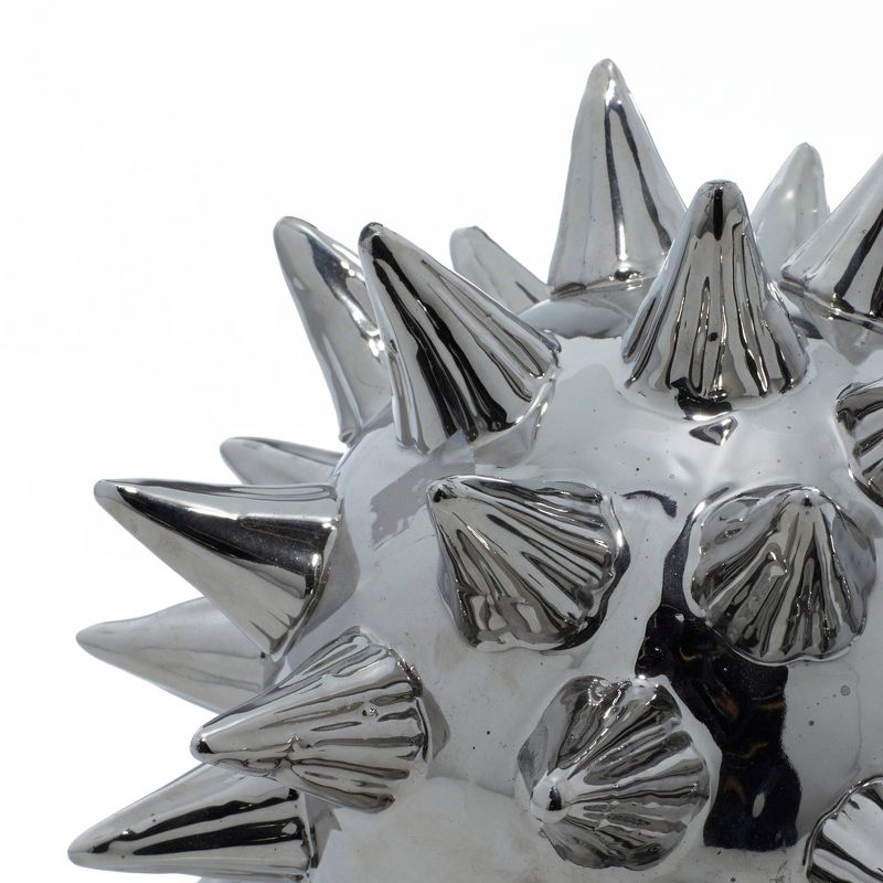 Set of 3 Modern Ceramic Spiked Star Figurine Silver - Olivia &#38; May, 6 of 9