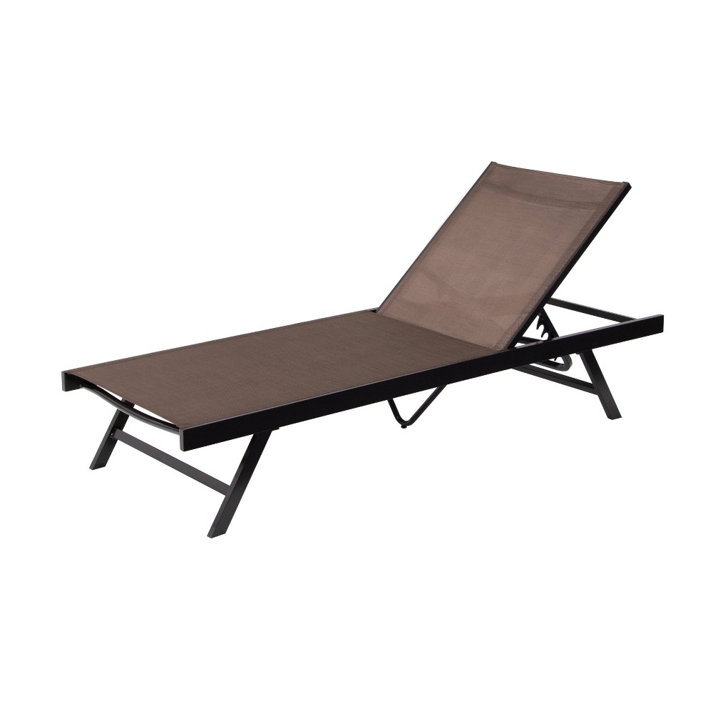 Outdoor Aluminum Adjustable Chaise Lounge Chair for Patio Beach Pool Brown - Crestlive Products