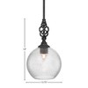 Toltec Lighting Elegante 1 - Light Pendant in  Matte Black with 13.75" Smoke Bubble Shade - 2 of 2