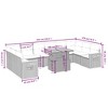 vidaXL 11 Piece Patio Sofa Set with Cushions Poly Rattan - Gray - 3 of 4