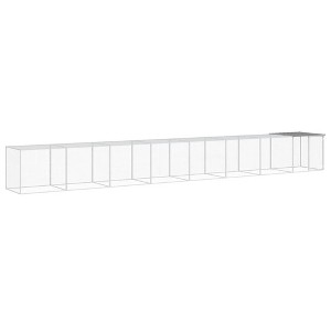 vidaXL Chicken Cage Light Grey Galvanized Steel Large Durable - 1 of 4