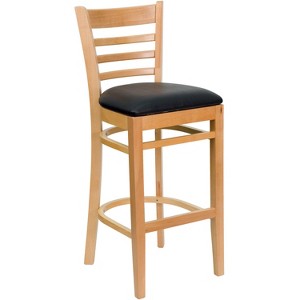 Flash Furniture Ladder Back Wooden Restaurant Barstool - 1 of 4