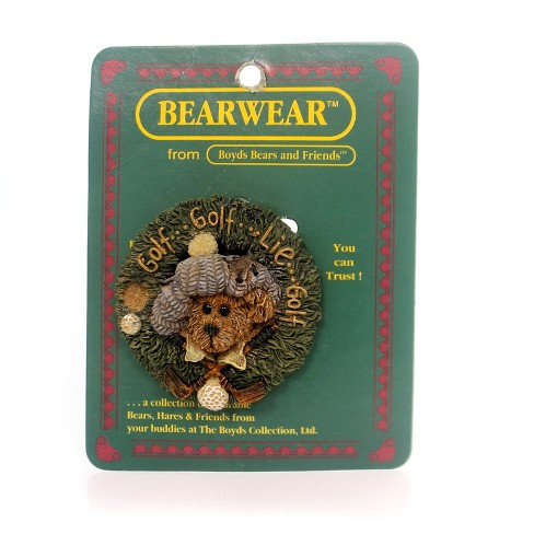 Boyds Bears Resin 2.25 In Arnold Chip N' Putt Pin Teddy Bear Golf Ball Club Figurines - image 1 of 2