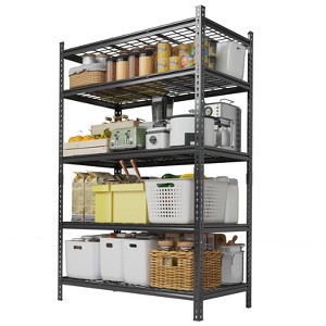 Garage Shelving Unit, 2200 LBS Heavy Duty Adjustable 5 Tier Metal Storage Shelves for Kitchen Pantry Warehouse Basement - 1 of 4