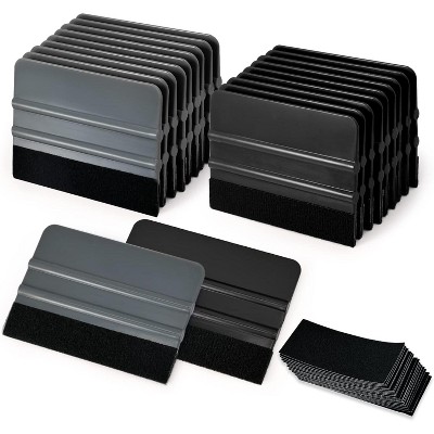 20 Pack Vinyl Squeegee with Felt Fabric, Application Tool for Tint Film, Decal, Vinyl Wrap, and Wallpaper Installation