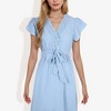 Anna-Kaci Women's V-Neck Wrap Dress with Swiss Dot Pattern and Lace Trim Detail Casual Summer Dress - 3 of 4