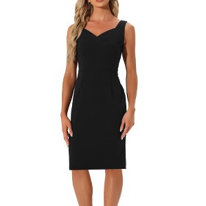 Allegra K Women's Elegant Sweetheart Neck Sleeveless Bodycon Pencil Dress - 1 of 4