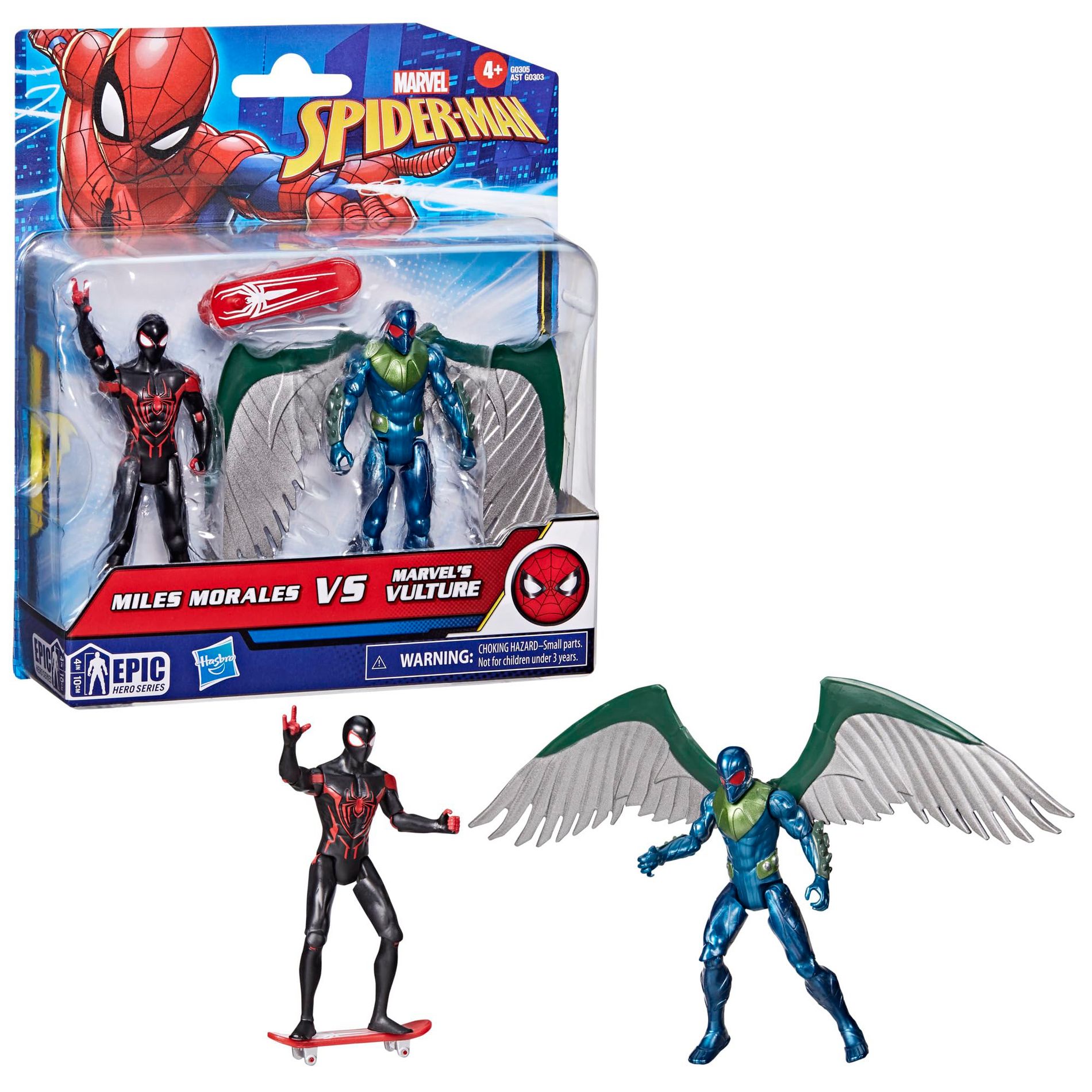 Marvel Spider-Man Epic Hero Series Miles Morales vs Vulture Action Figure