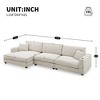 134" Oversized Corduroy L-Shaped Sectional Sofa with 50" Chaise, USB Charging Port & Cup Holders, Deep Wide Seat Cloud Couch - 3 of 4