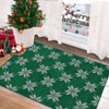 Checkered Festive Christmas Leaf Pattern Rectangular Rug Holiday Decor for Living Room Cozy Seasonal Mat Carpet - 2 of 4