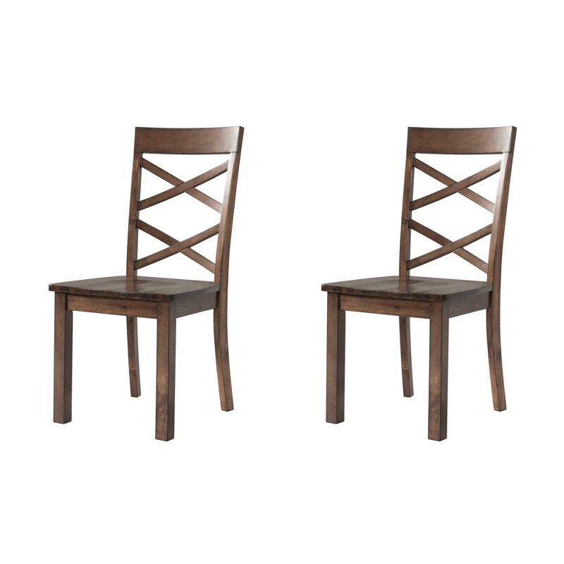 6pc Regan Dining Set Table, 4 Side Chairs and Bench Walnut Brown - Picket House Furnishings, 4 of 12