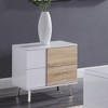 Acme Furniture Verux 22" Accent Tables White High Gloss: Modern Rectangular with Tapered Legs & Storage Drawer - 2 of 4