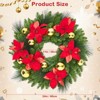 24 Inch Pre-Lit Christmas Wreath with Lights, Timer - Battery Operated - Christmas Decorations Front Door Lighted Wreath for Indoor Wall Window - 3 of 4