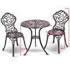 Costway Outdoor Patio Furniture leaf Design Cast Aluminum Bistro Set Antique Copper - 2 of 4