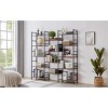 VYNXARIA Spacious Triple Wide 5 - shelf Bookshelves in Industrial Retro Wooden Style: Rustic Brown for Home and Office - 4 of 4