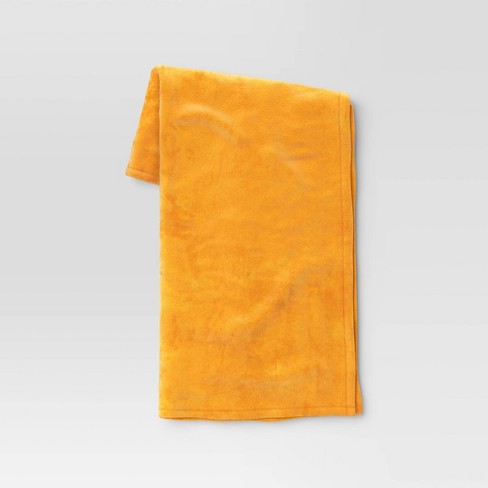 Solid Plush Throw Blanket Yellow - Room Essentials™