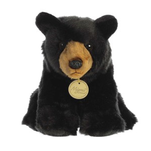 Aurora Small Black Bear Miyoni Realistic Stuffed Animal Black 9" - 1 of 4