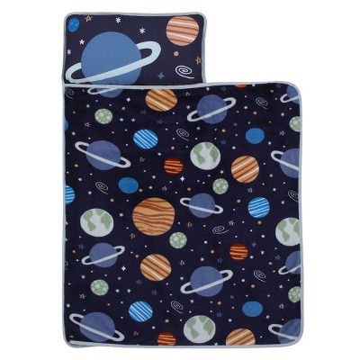 Everything Kids Solar System Navy, Orange, And Gray Toddler Nap Mat ...